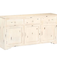 Sideboard Weiß 160x40x80 cm Massivholz Mango