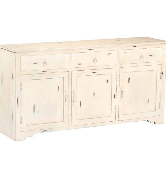 Sideboard Weiß 160x40x80 cm Massivholz Mango
