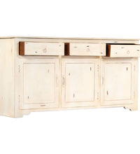 Sideboard Weiß 160x40x80 cm Massivholz Mango