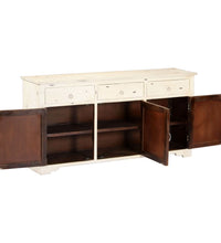 Sideboard Weiß 160x40x80 cm Massivholz Mango