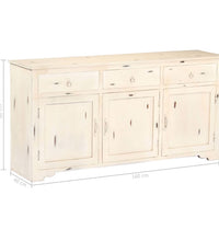 Sideboard Weiß 160x40x80 cm Massivholz Mango