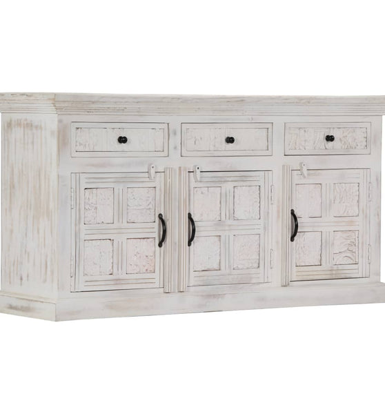 Sideboard Weiß 140x40x74 cm Massivholz Mango