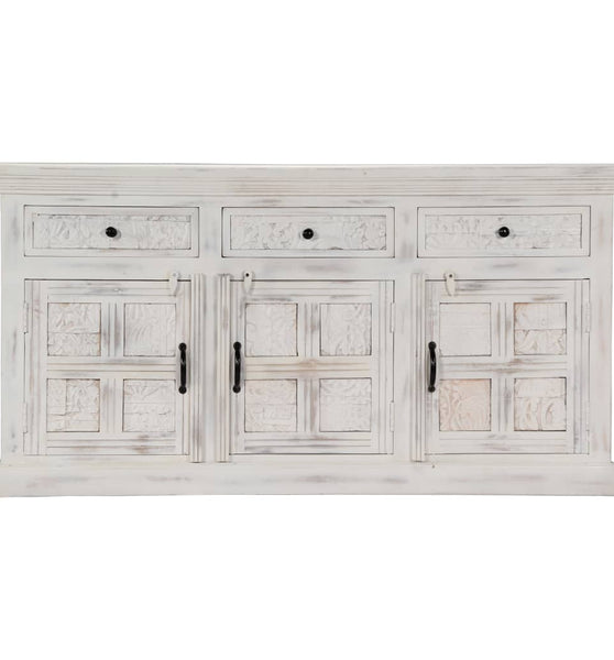 Sideboard Weiß 140x40x74 cm Massivholz Mango