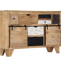 Sideboard 140x38x90 cm Massivholz Mango