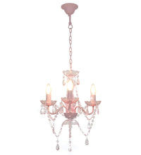 Kronleuchter mit Perlen Rosa Rund 3×E14
