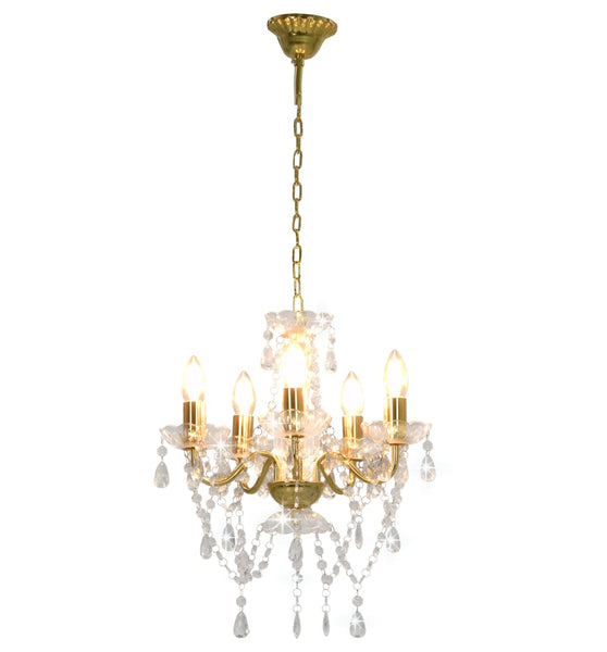 Kronleuchter mit Perlen Golden Rund 5×E14