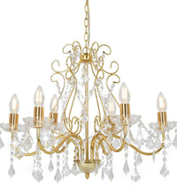 Kronleuchter mit Kristallperlen Golden Rund 6×E14