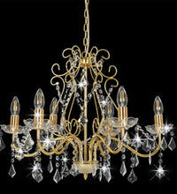 Kronleuchter mit Kristallperlen Golden Rund 6×E14
