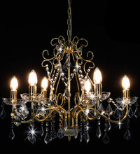 Kronleuchter mit Kristallperlen Golden Rund 6×E14