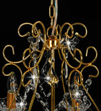 Kronleuchter mit Kristallperlen Golden Rund 6×E14