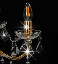 Kronleuchter mit Kristallperlen Golden Rund 6×E14