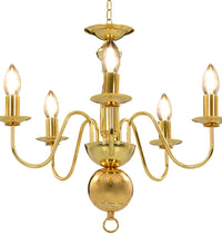 Kronleuchter Golden 5 x E14-Glühbirnen