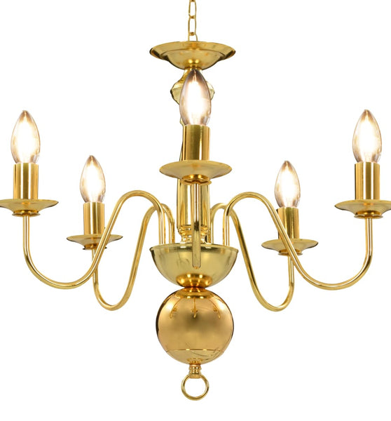 Kronleuchter Golden 5 x E14-Glühbirnen
