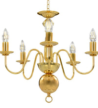 Kronleuchter Golden 5 x E14-Glühbirnen