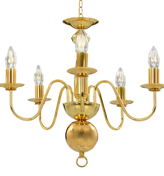 Kronleuchter Golden 5 x E14-Glühbirnen