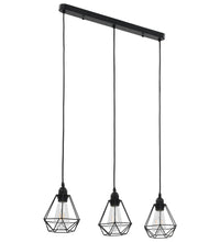 Deckenleuchte mit Diamant-Design Schwarz 3 x E27 Glühbirnen