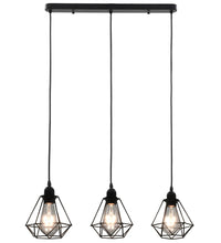 Deckenleuchte mit Diamant-Design Schwarz 3 x E27 Glühbirnen