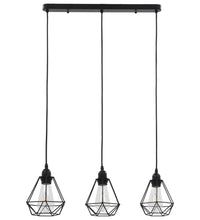 Deckenleuchte mit Diamant-Design Schwarz 3 x E27 Glühbirnen
