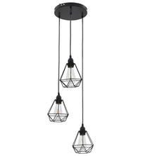 Deckenleuchte mit Diamant-Design Schwarz 3 x E27 Glühbirnen