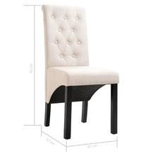Esszimmerstühle 2 Stk. Creme Stoff