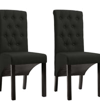 Esszimmerstühle 2 Stk. Schwarz Stoff