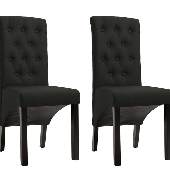 Esszimmerstühle 2 Stk. Schwarz Stoff