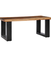 Couchtisch 100×50×40 cm Teak-Massivholz und Lavastein