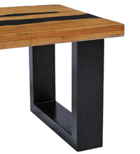Couchtisch 100×50×40 cm Teak-Massivholz und Lavastein