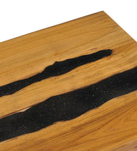 Couchtisch 100×50×40 cm Teak-Massivholz und Lavastein