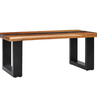 Couchtisch 100 x 50 x 40 cm Massivholz Teak und Polyresin