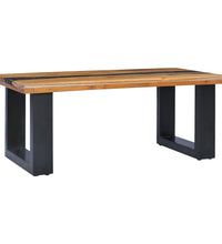 Couchtisch 100 x 50 x 40 cm Massivholz Teak und Polyresin