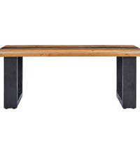Couchtisch 100 x 50 x 40 cm Massivholz Teak und Polyresin