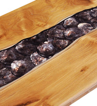 Couchtisch 100 x 50 x 40 cm Massivholz Teak und Polyresin