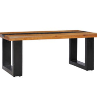 Couchtisch 100 x 50 x 40 cm Massivholz Teak und Polyresin
