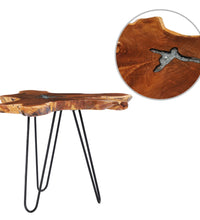 Couchtisch 70 x 45 cm Massivholz Teak und Polyresin