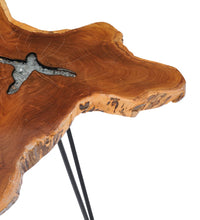 Couchtisch 70 x 45 cm Massivholz Teak und Polyresin