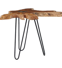 Couchtisch 70 x 45 cm Massivholz Teak und Polyresin