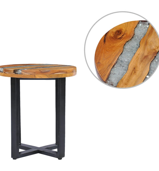 Couchtisch 40 x 45 cm Massivholz Teak und Polyresin