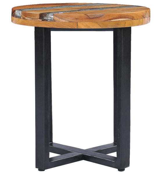 Couchtisch 40 x 45 cm Massivholz Teak und Polyresin