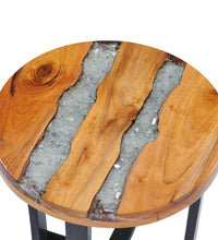 Couchtisch 40 x 45 cm Massivholz Teak und Polyresin