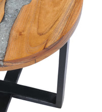 Couchtisch 40 x 45 cm Massivholz Teak und Polyresin