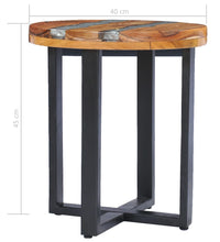 Couchtisch 40 x 45 cm Massivholz Teak und Polyresin