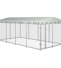 Outdoor-Hundezwinger mit Überdachung 7,6x3,8x2,3 m
