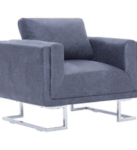 Clubsessel Grau Wildleder-Optik