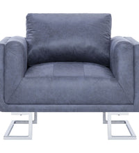 Clubsessel Grau Wildleder-Optik