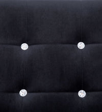 2-Sitzer-Sofa mit Armlehnen Schwarz Chrom und Samt