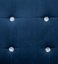 2-Sitzer-Sofa mit Armlehnen Blau Chrom und Samt