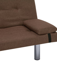 Schlafsofa mit zwei Kissen Braun Polyester