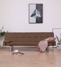 Schlafsofa mit zwei Kissen Braun Polyester