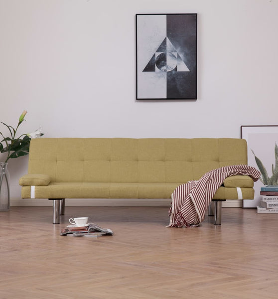 Schlafsofa mit zwei Kissen Grün Polyester